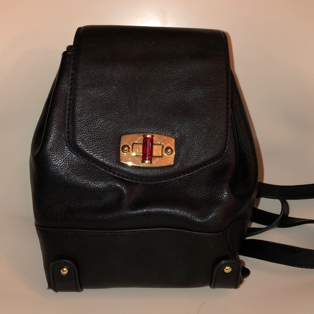 Black Leather Backpack